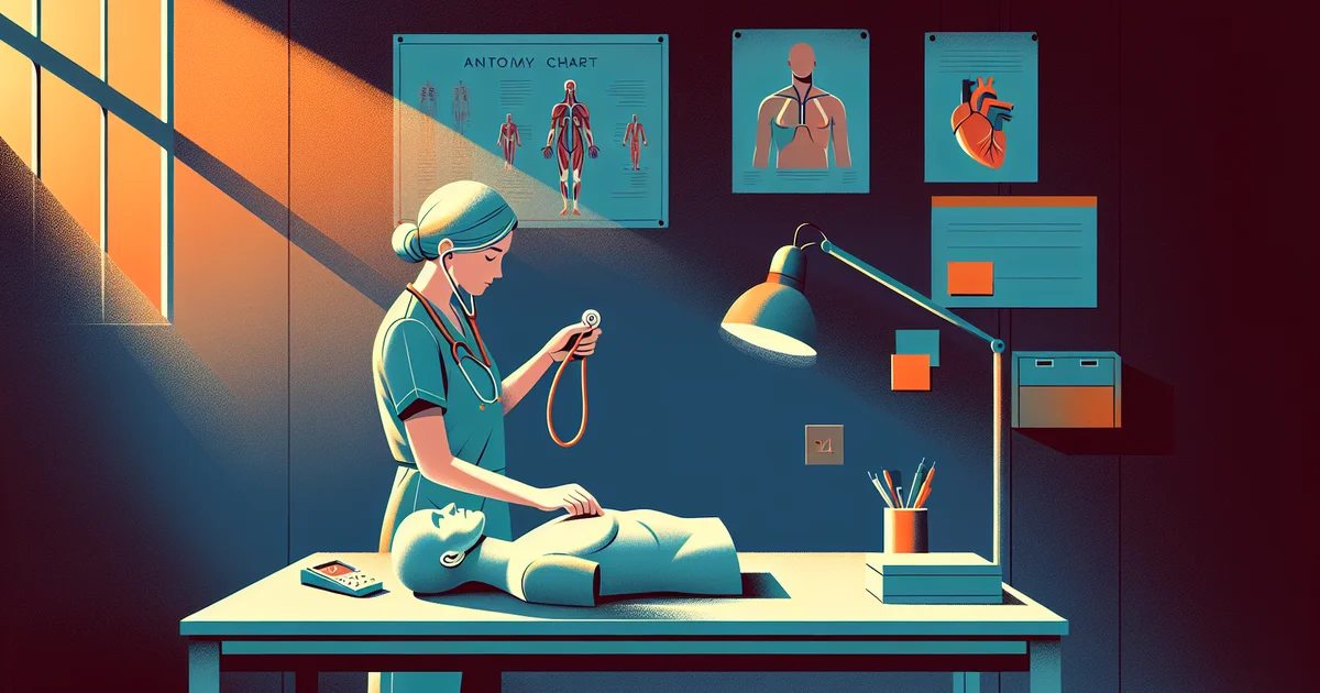 Medical student practicing OSCE clinical examination skills